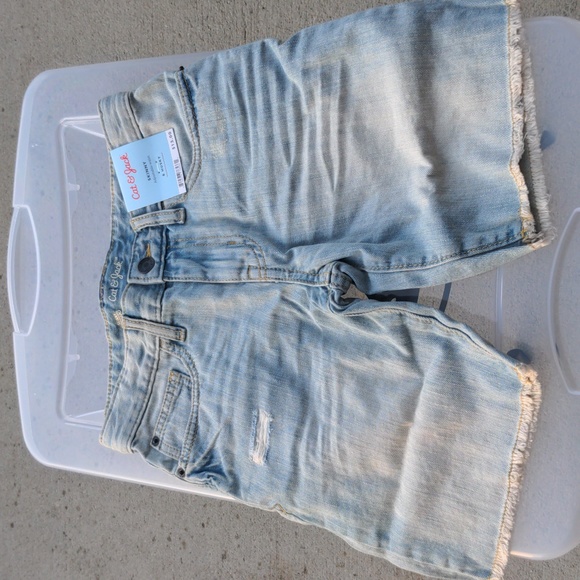 NWT Cat & Jack Denim Shorts Skinny Adjustable Waist Husky - Picture 3 of 5